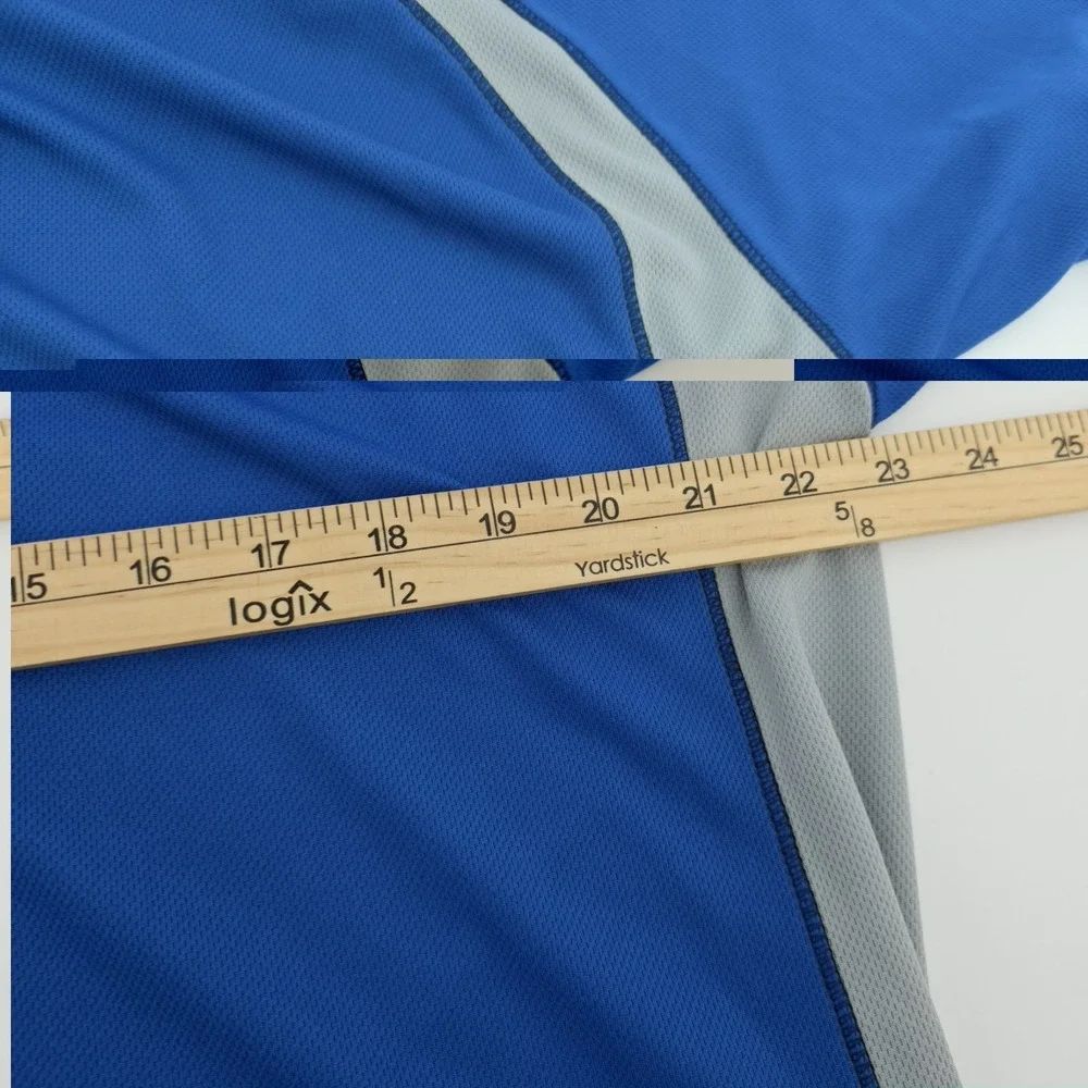 ALO Shirt Mens XXL Blue Gray Cool Fit Jersey Athletic Running Quick Dry